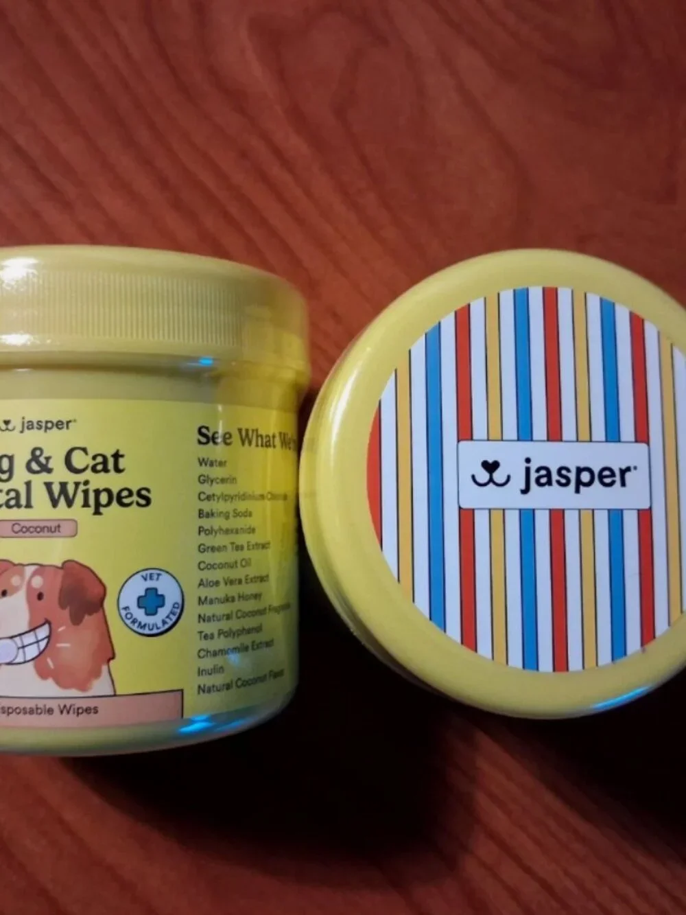 Jasper Dog & Cat Dental Wipes Coconut Vet Formulated Teeth Cleaning Wipes 2 Pack